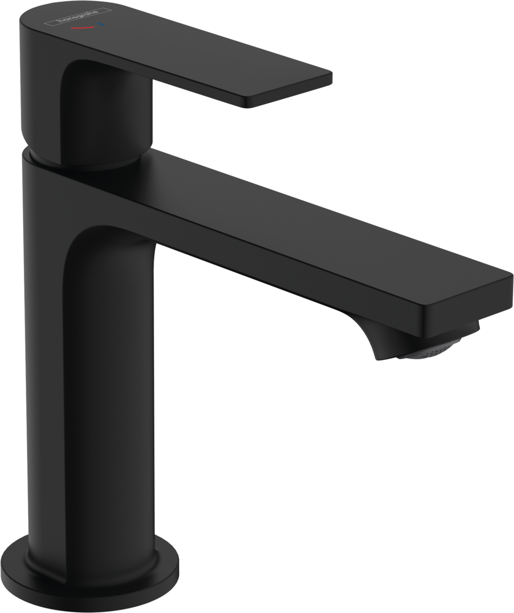 Смеситель для раковины Hansgrohe Rebris E с донным клапаном черный матовый 72589670 - 0