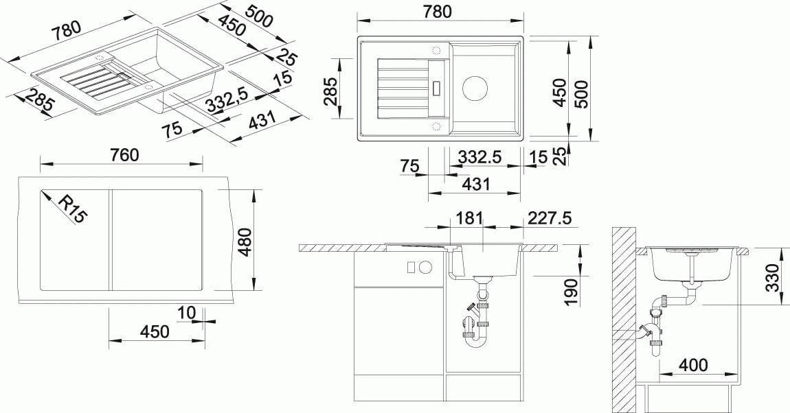 Мойка кухонная Blanco Zia 45S 514725 аллюметаллик - 5