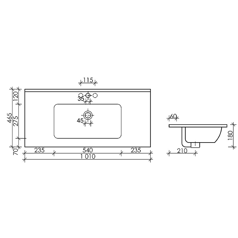 Накладная раковина Ceramica Nova Element 101х46 черная матовая CN7003MB - 2