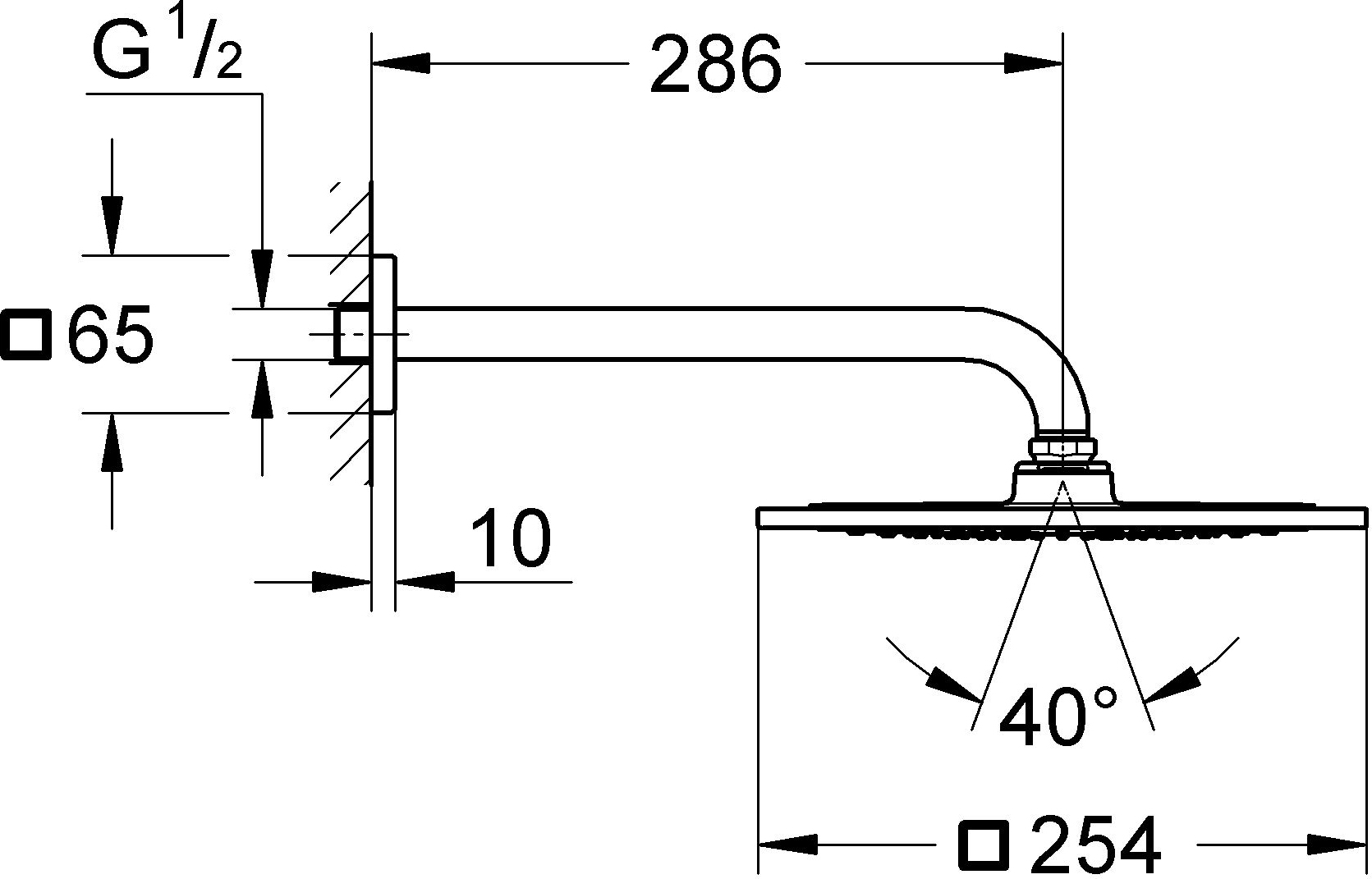 Верхний душ Grohe Rainshower F 26060000 - 2