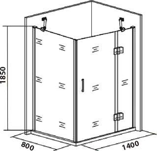 Душевой уголок Good Door Saturn WTW+SP правый 140х80х185 см - 3