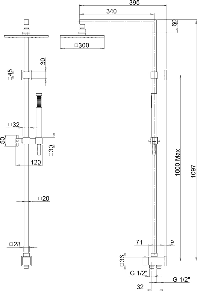 Душевая стойка Paini RS 50CR191ARQ2P3 - 2