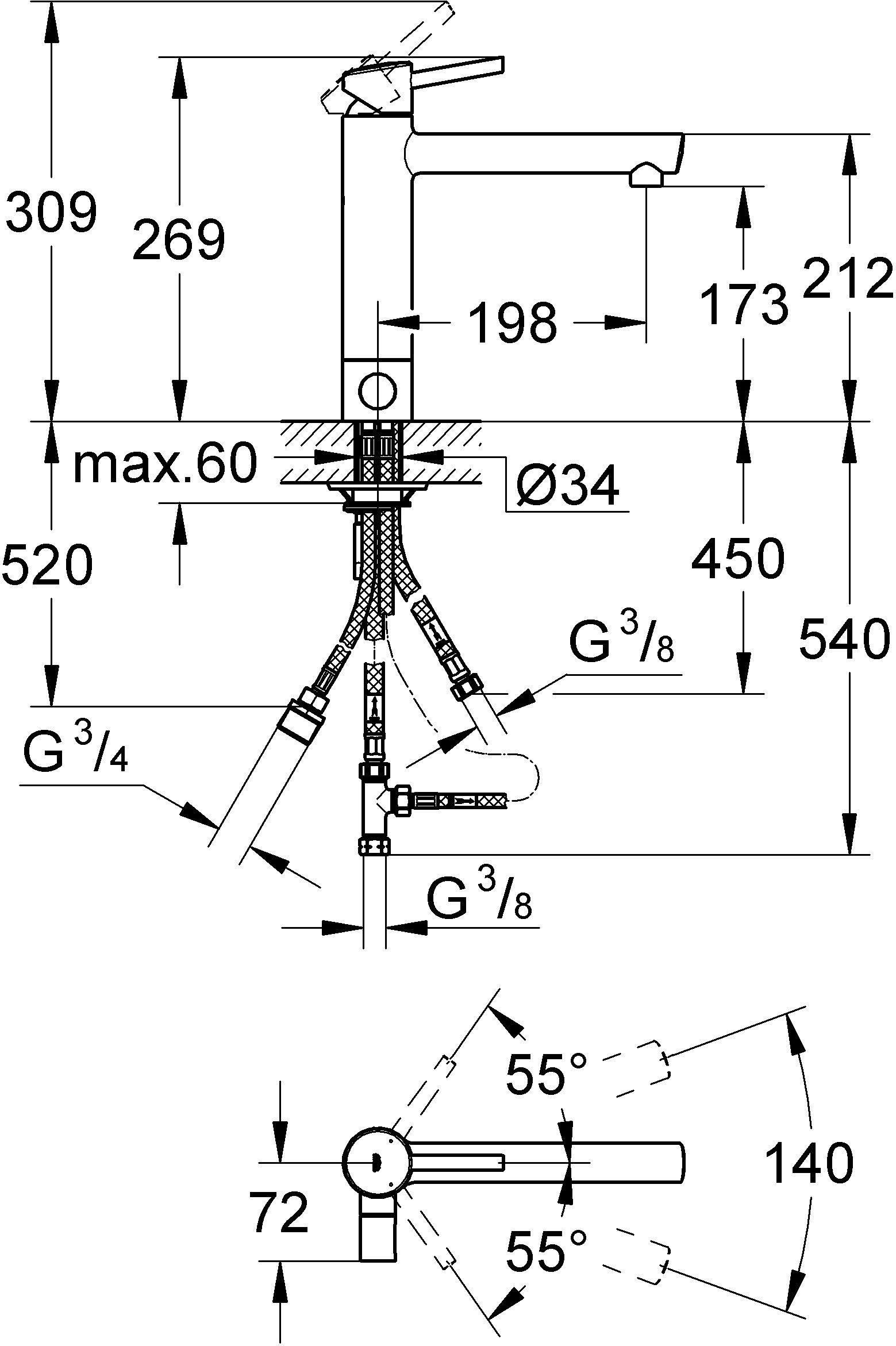 Смеситель Grohe Concetto 31209001 для кухонной мойки - 2