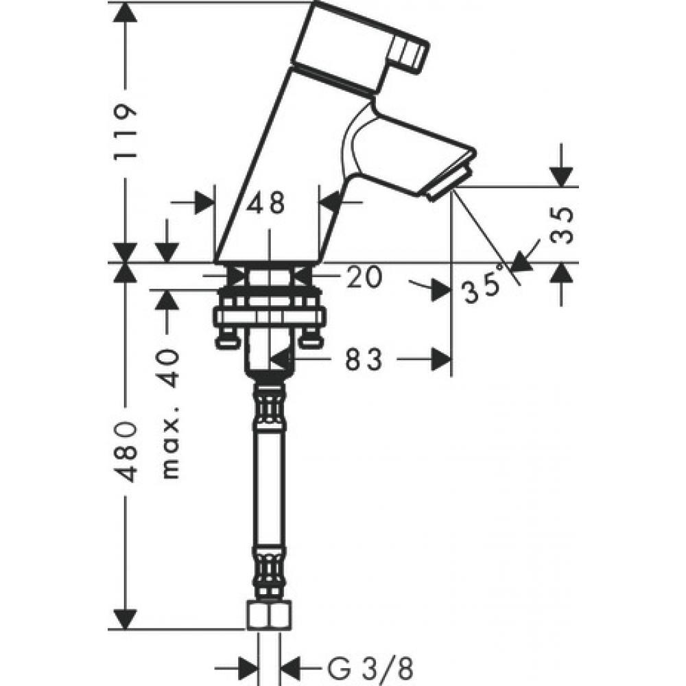 Смеситель ½’ Hansgrohe 13132000, хром - 1