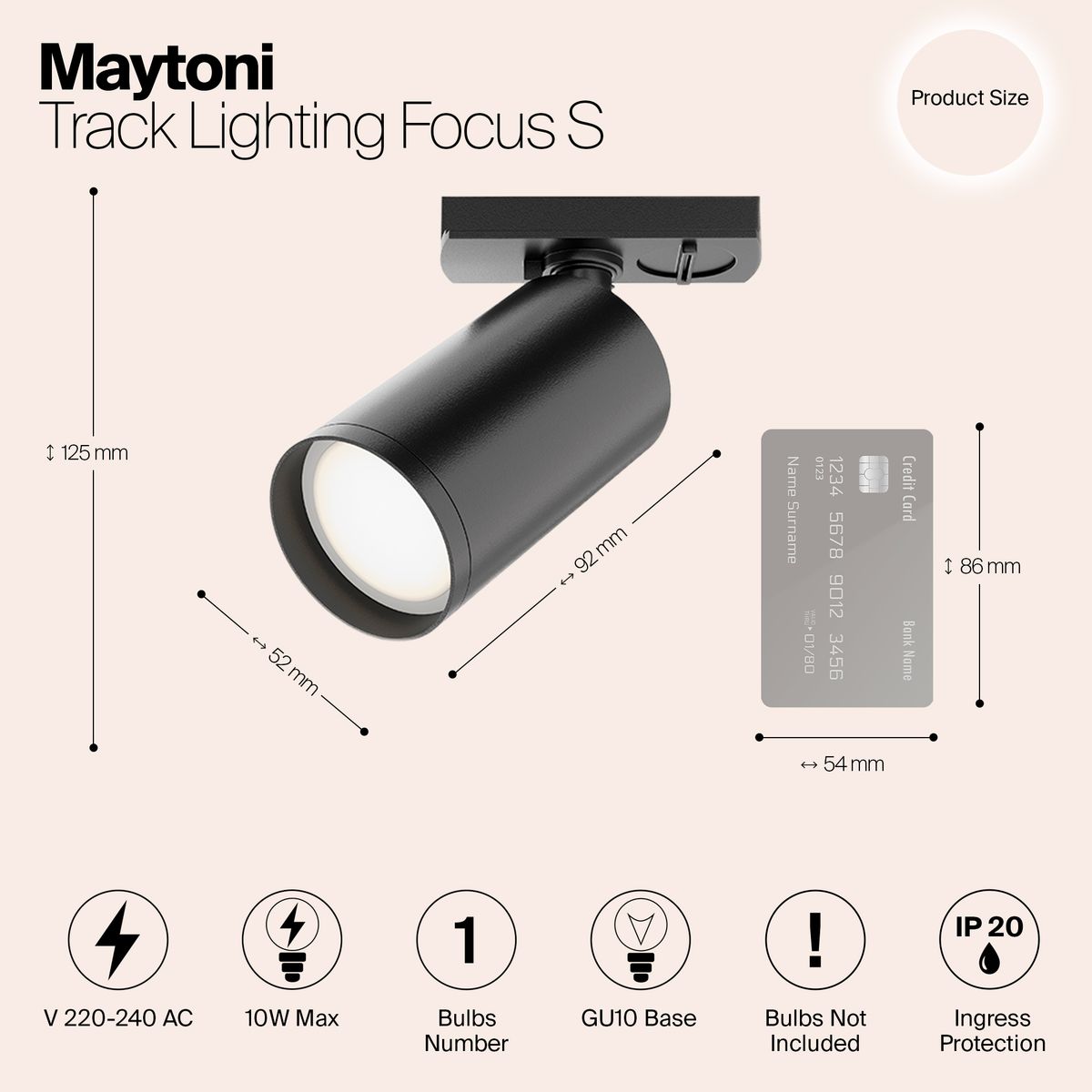 Трековый светильник Maytoni Track Lamps TR020-1-GU10-B - 1