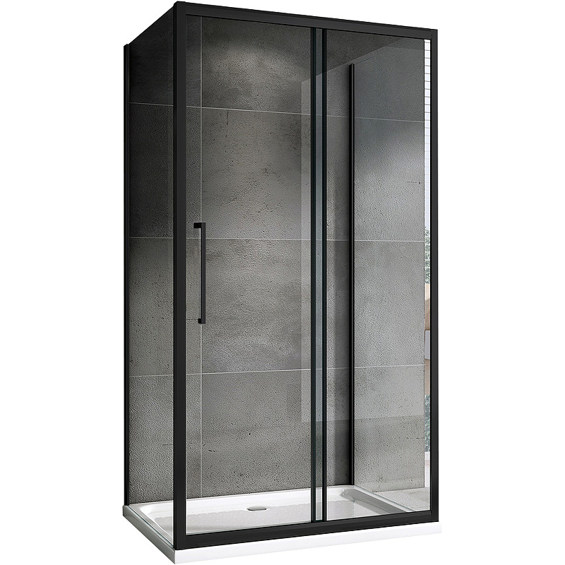 Душевой уголок Abber Schwarzer Diamant 160х75 черный стекло прозрачное AG30160BH-S75B-S75B - 0