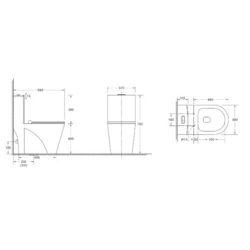 Унитаз-моноблок Weltwasser WW SK Welzbach 001GL-WT безободковый с микролифтом белый  10000003805 - 1