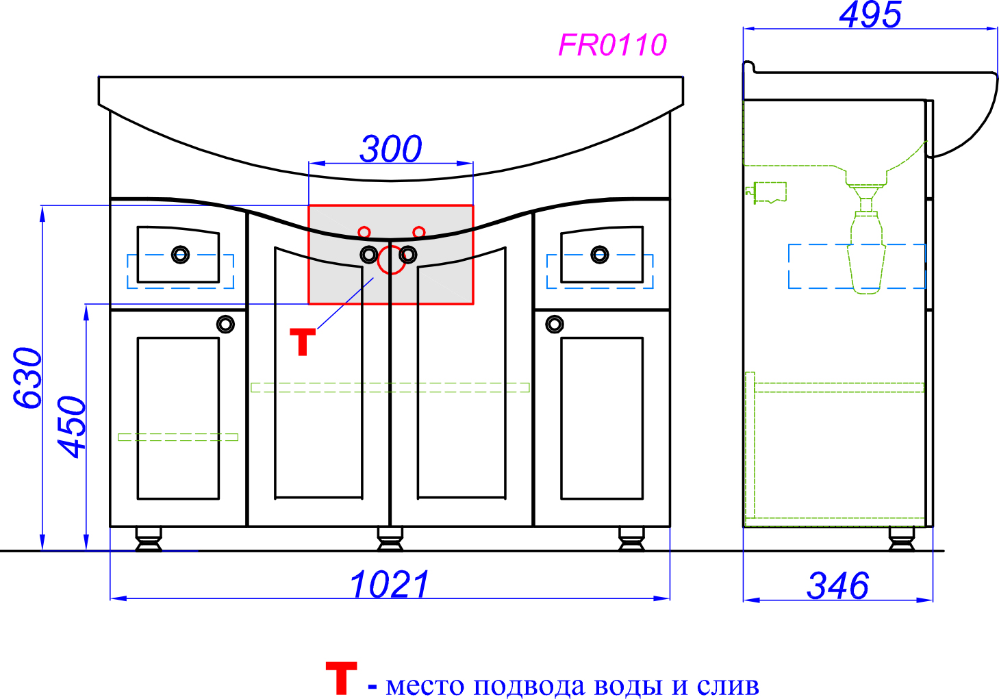 Мебель для ванной Aqwella Franchesca 105 - 6