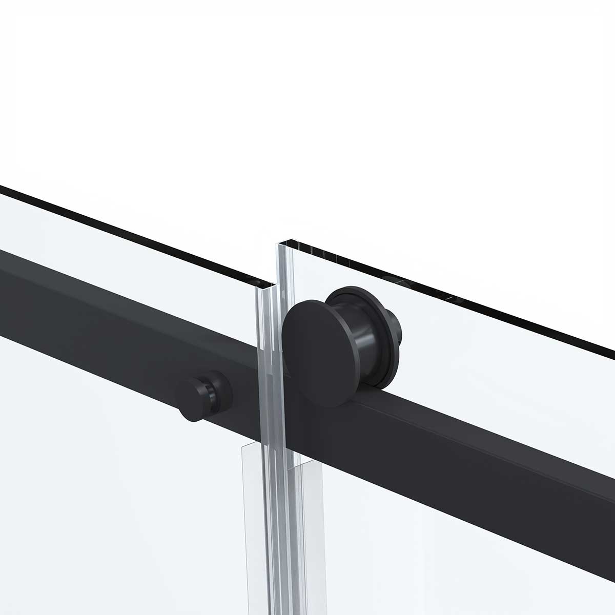 Душевая дверь в нишу Vincea Como Soft 150х195 профиль черный стекло прозрачное  VDS-1CS150CLB - 2