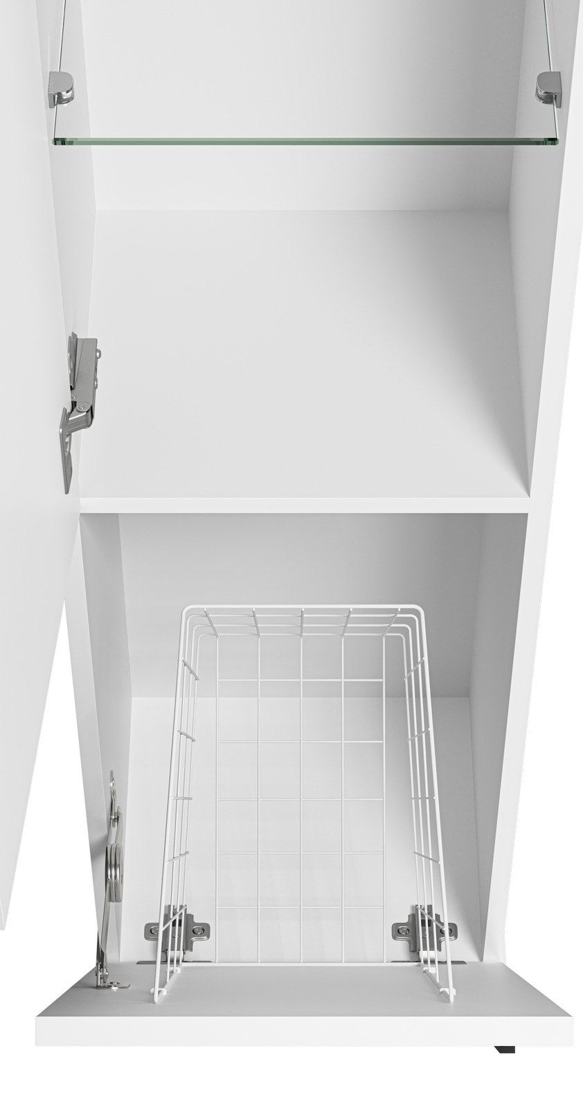 Шкаф - пенал Misty Модерн 35 с бельевой корзиной универсальный левый П-Мод05035-011Л - 4