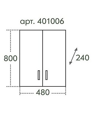 Шкаф СанТа ПШ 48х80 2 двери 401006 - 2