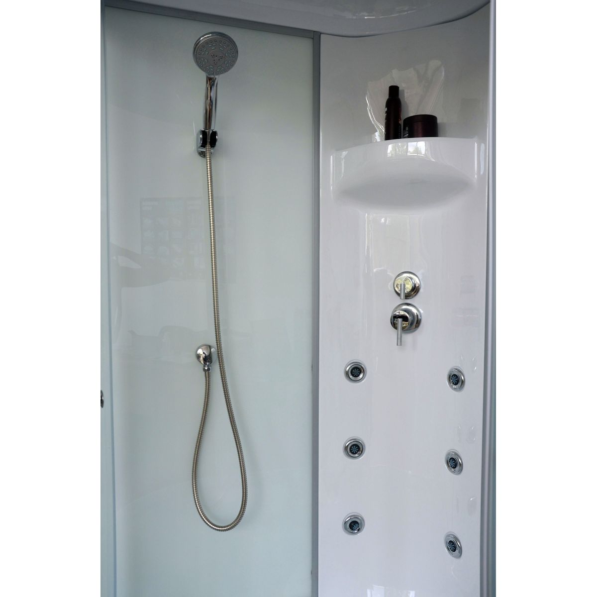 Душевая кабина Royal Bath 120х80 R профиль хром стекло матовое с гидромассажем RB8120BP3-WC-CH-R - 4