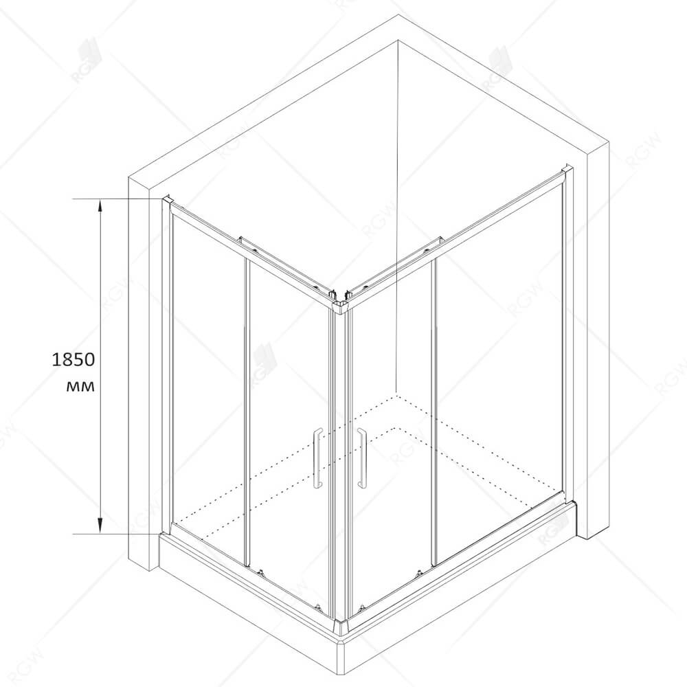 Душевой уголок RGW Classic CL-44-B 100x90x185, профиль черный 32094490-14 - 5