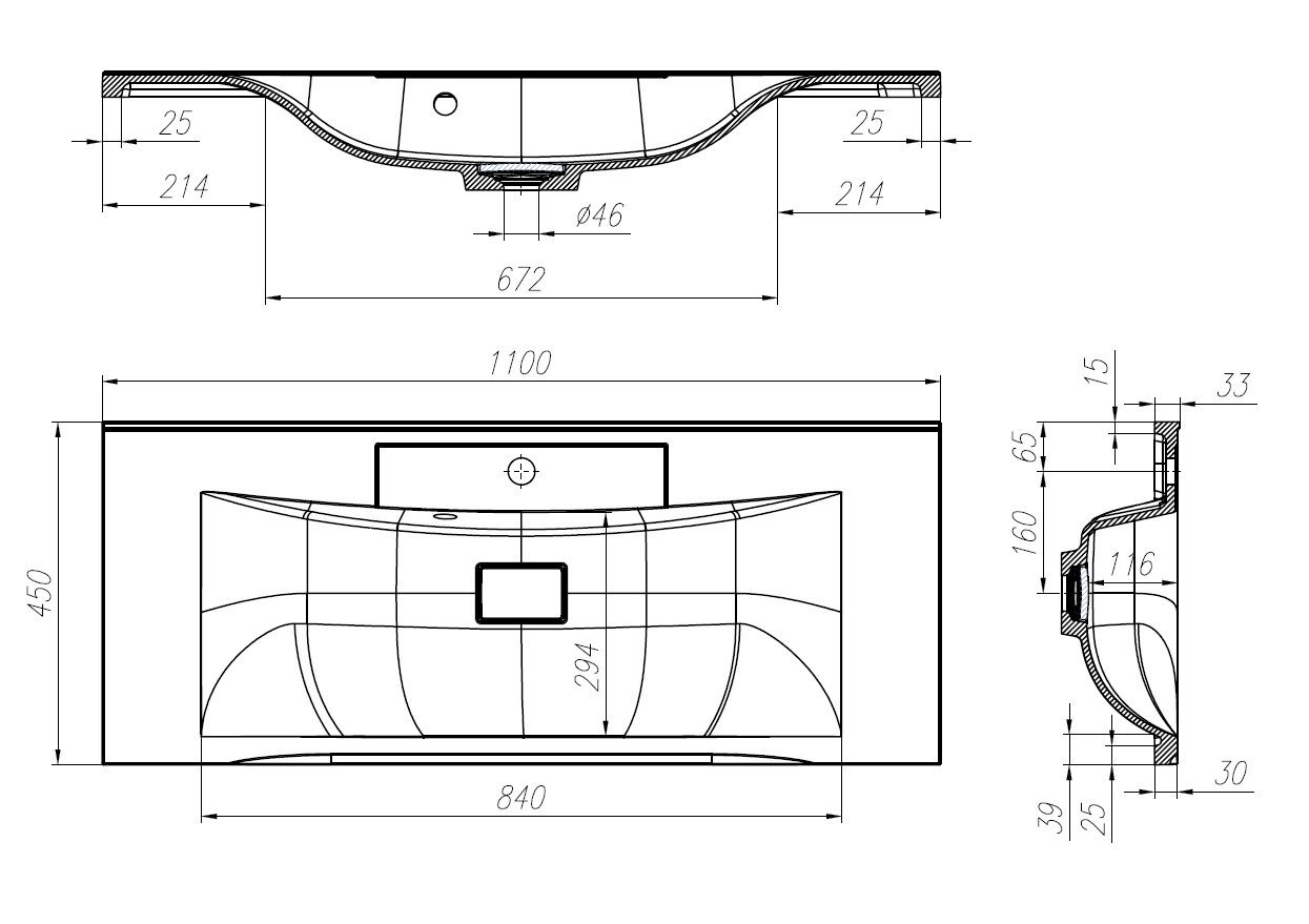 Тумба с раковиной Belbagno Marino 110 темное дерево - 10