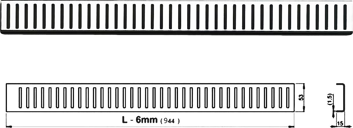 Решетка AlcaPlast Pure 950M матовая PURE-950M - 8