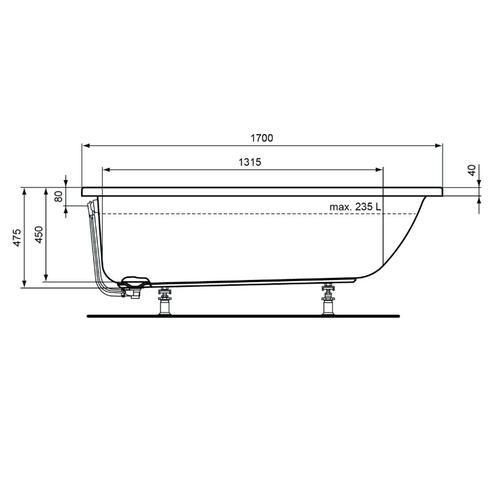 Акриловая ванна Ideal Standard Connect Air белый  E106401 - 3