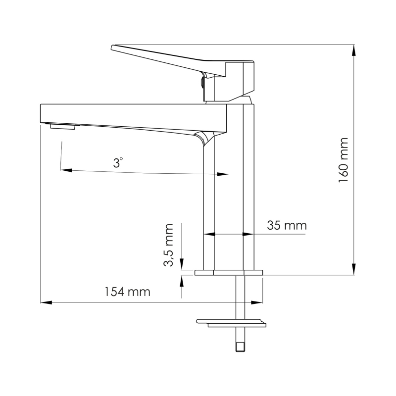 Смеситель для раковины WasserKRAFT Weil белый матовый 2303 - 1