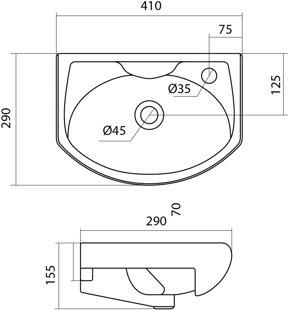 Раковина Бриклаер Бали 40 белый  1WH110254 - 3