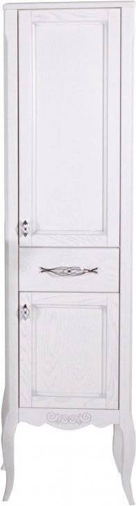 Шкаф-пенал напольный ASB-Woodline Модерн 40 белый/патина серебро 4627072676924 - 0