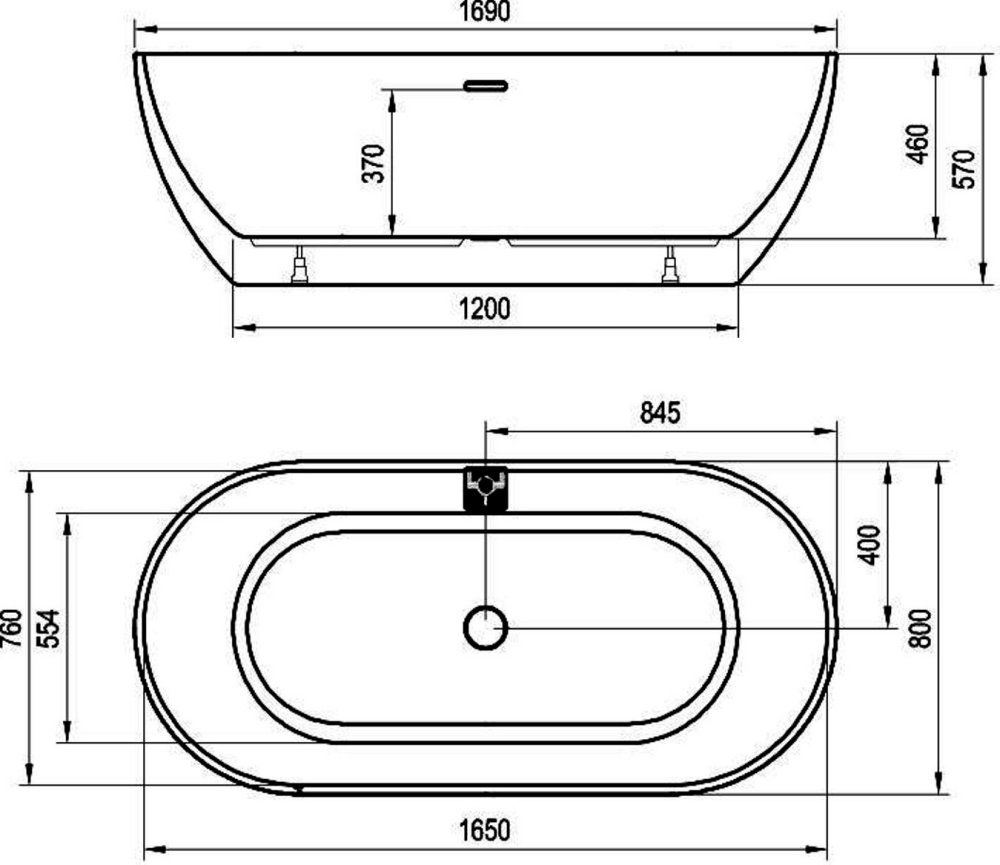 Акриловая ванна Ravak Freedom 170x80 XC00100020 - 1