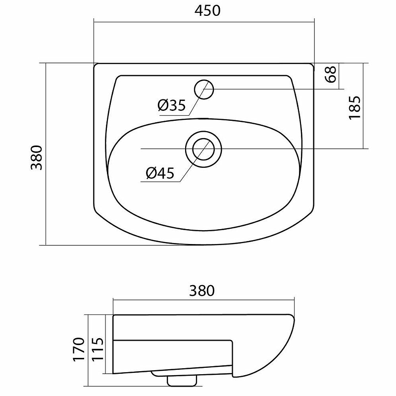 Тумба с раковиной Aquaton Мира 41 белый 1A1044K1MR010 - 7