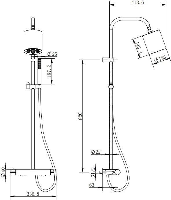 Душевая стойка Cezares Moon MOON-CD-TA130-01 - 2