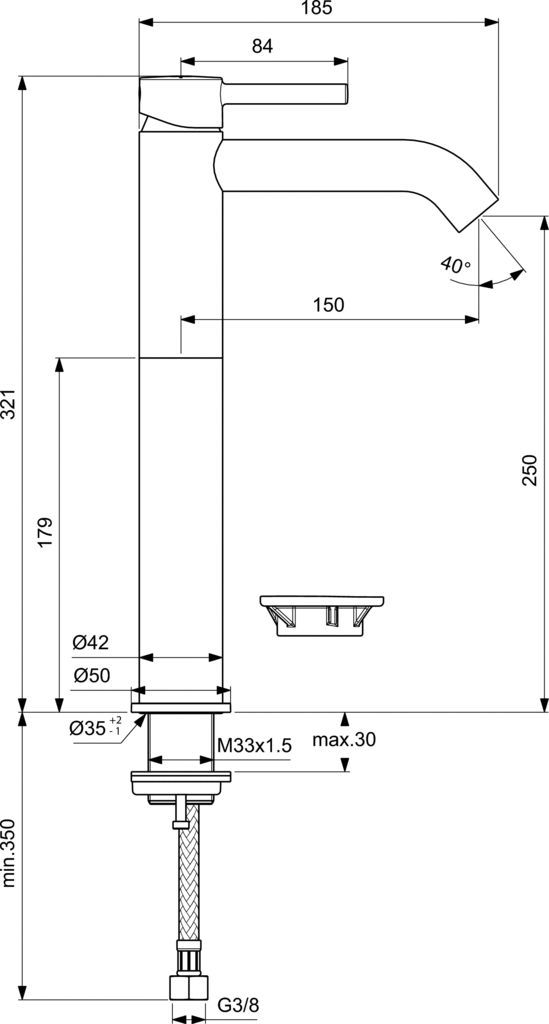 Смеситель для раковины Ideal Standard Ceraline хром BC269AA - 2