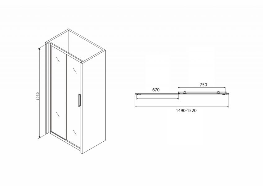 Душевая дверь ABBER Schwarzer Diamant AG30150BH - 4