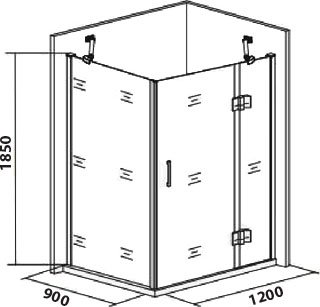 Душевой уголок Good Door Saturn WTW+SP правый 120х90х185 см - 3