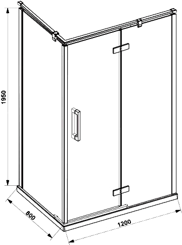 Душевой уголок Bravat Blackline 120х80х195, R BS120.3113AB - 7