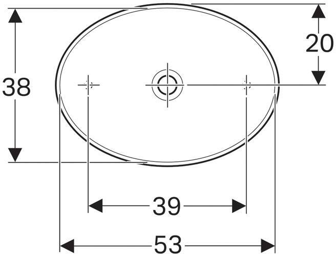 500.771.01.2 VariForm Раковина с установкой на столешницу овальной формы, 55х40 см, без отв. под смеситель, без отв. перелива - 4