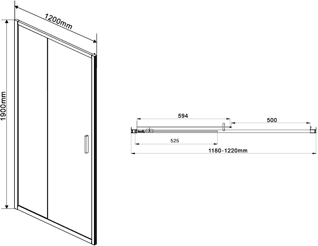 Душевая дверь в нишу Vincea Garda VDS-1G120CGB 120 см, профиль чёрный, стекло тонированное - 3