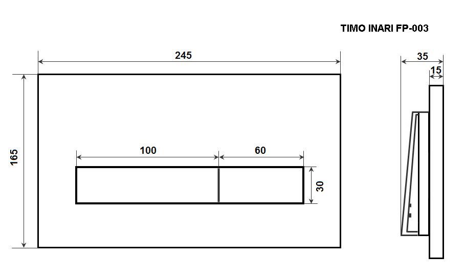 Кнопка смыва TIMO INARI черный матовый  FP-003MB - 1