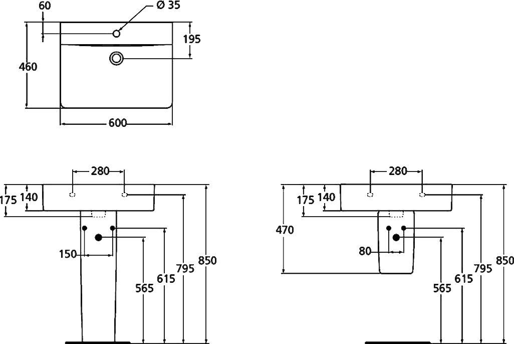 Раковина подвесная Ideal Standard Connect Cube 60 белый E794501 - 9