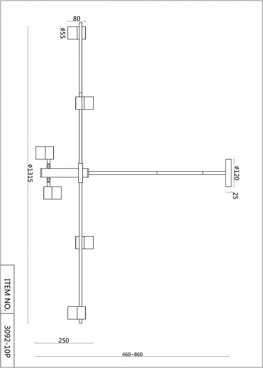 Люстра на штанге F-promo Chart 3092-10P - 1