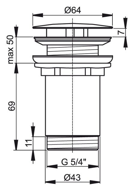 Донный клапан для сифона AlcaPlast   A396 - 1