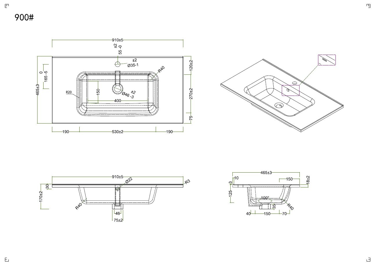 Тумба с раковиной BelBagno Etna 90 темное дерево у - 3