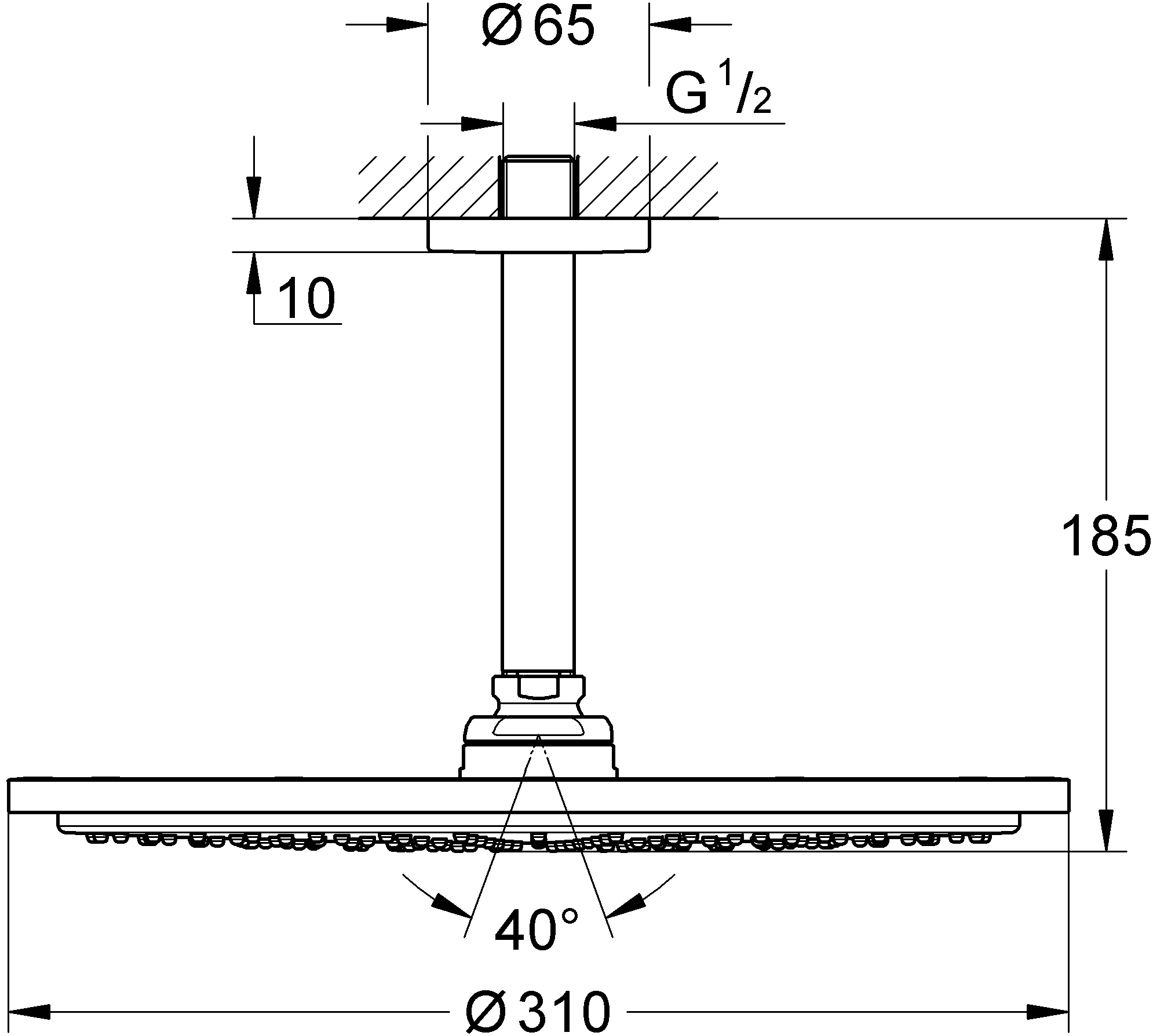 Верхний душ Grohe Rainshower 26067A00 - 1