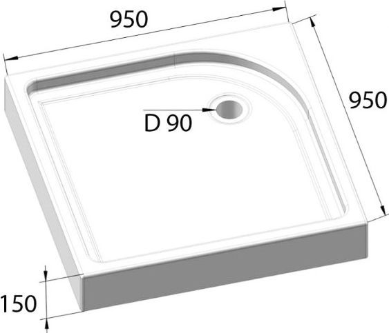 Поддон для душа BelBagno Tray 95х95 TRAY-BB-A-95-15-W - 6