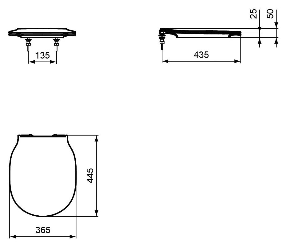 Крышка-сиденье Ideal Standard Connect Air с микролифтом, петли хром E036601 - 1