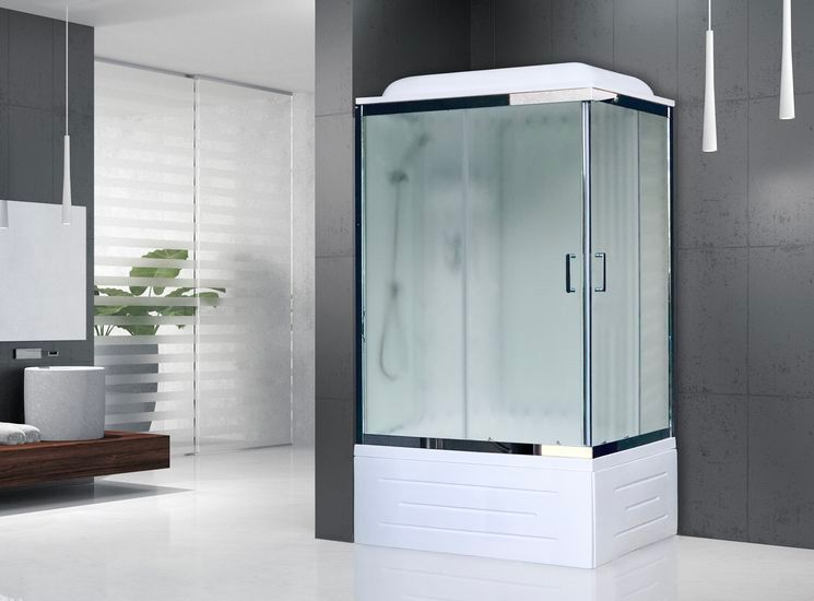 Душевая кабина Royal Bath BP 100х80 L профиль белый стекло матовое RB8100BP6-WC-L - 1