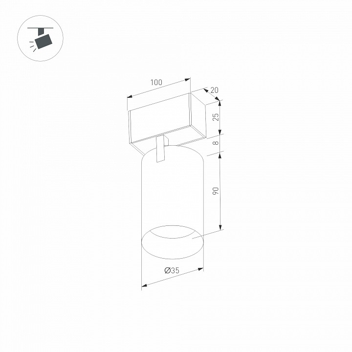 Трековый светодиодный светильник для магнитного шинопровода Arlight Mag-Spot-25-R90-9W Day4000 033240 - 6