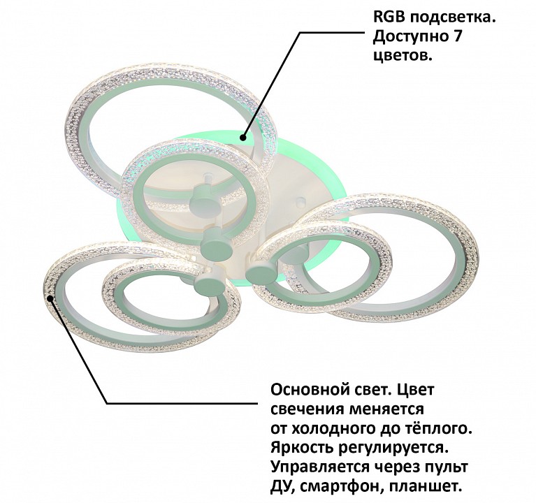 Потолочная люстра Natali Kovaltseva HIGH-TECH LED LAMPS HIGH-TECH LED LAMPS 82013 - 10