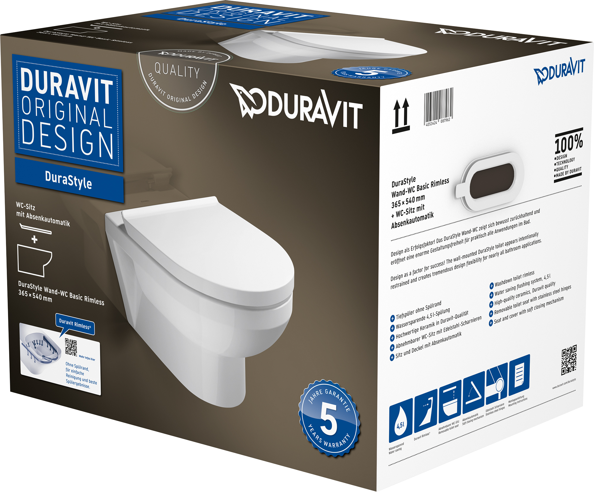 Унитаз подвесной Duravit DuraStyle 45620900A1 безободковый - 5