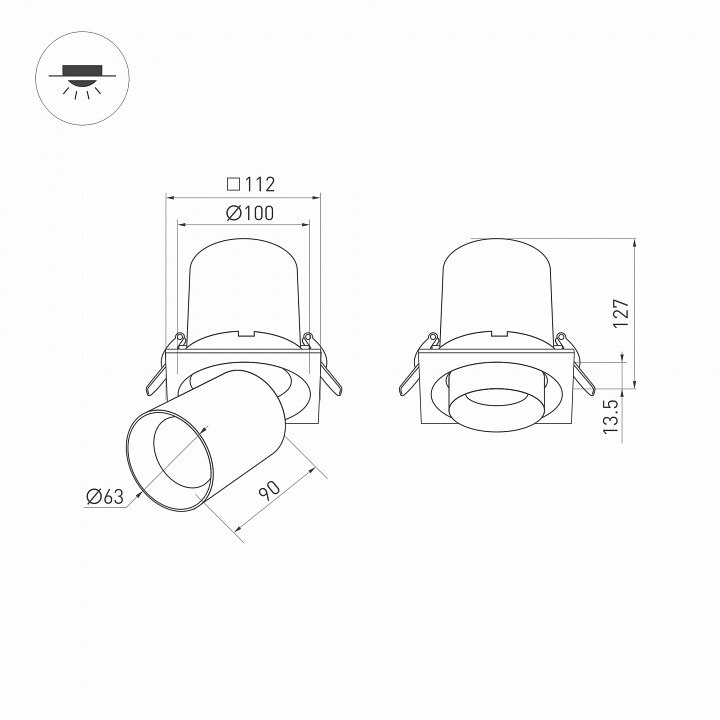 Встраиваемый светодиодный спот Arlight LTD-Pull-S110x110-10W Day4000 031367 - 6