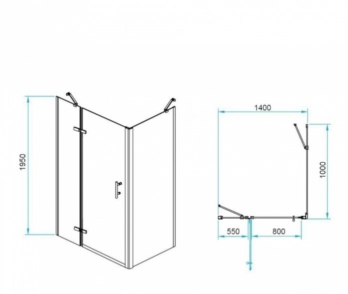 Душевой уголок RGW Passage PA-77-1B L 140x100 профиль черный стекло прозрачное 410877140-084L - 2
