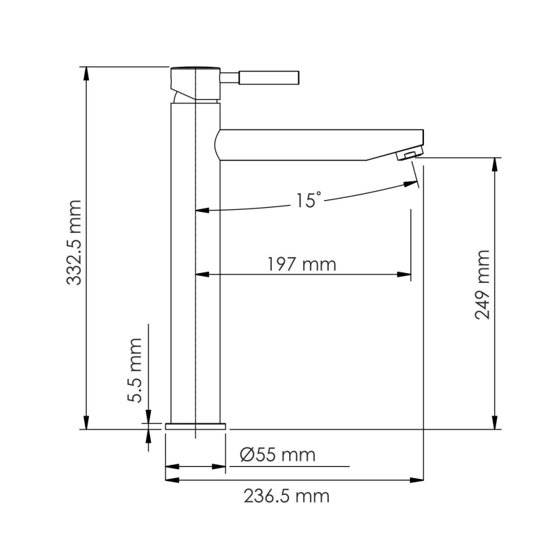 Смеситель для раковины WasserKRAFT Gollach черный матовый 3303H - 1