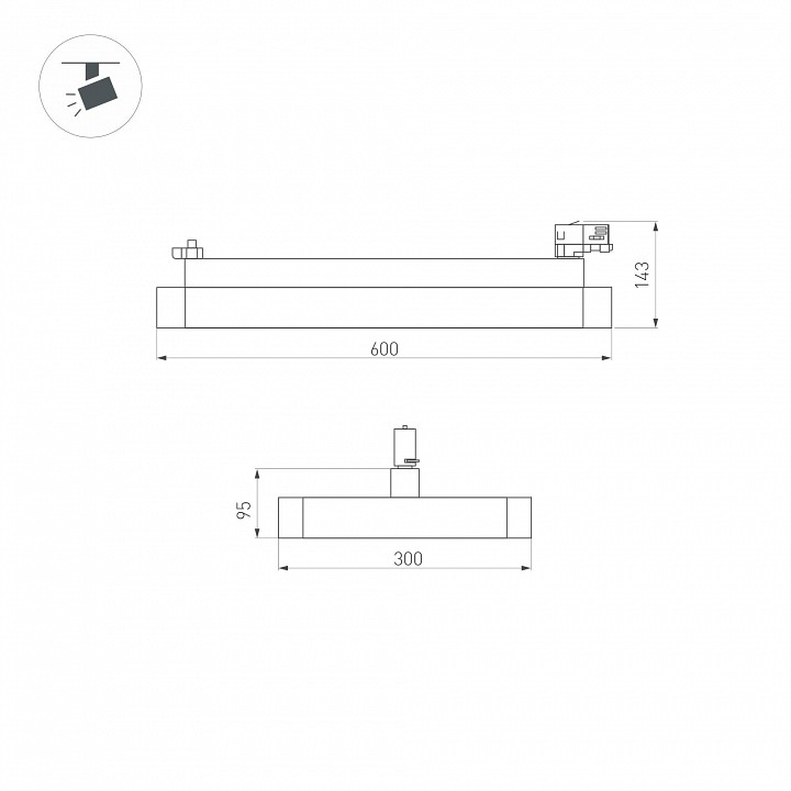 Трековый светодиодный светильник Arlight LGD-Afina-4TR-S600x300-50W White6000 035493 - 5