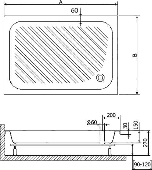 Душевой поддон Rgw  120x80 см  16180282-51 - 1