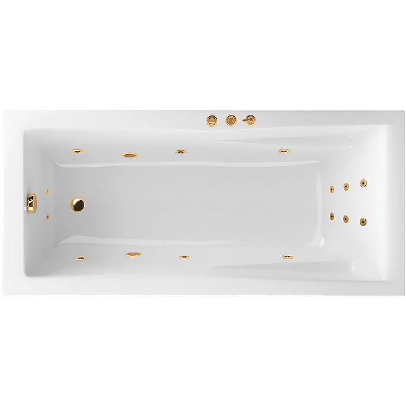 Акриловая ванна Excellent Palace 170x75 белая золото с гидромассажем WAEX.PAL17.SMART.GL - 0
